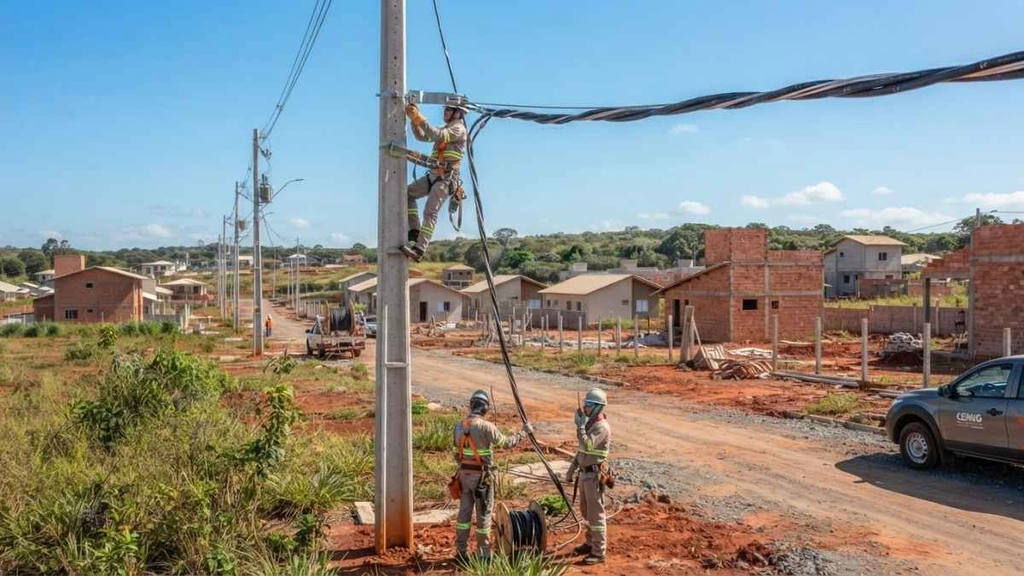 Infraestrutura: vantagens da instalação do cabo quadruplex 16mm em loteamentos rurais 3 Instalação de cabo multiplexado em loteamento rural.