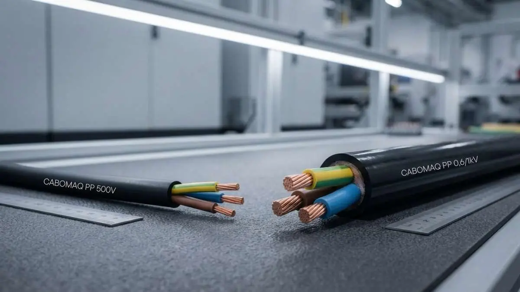 Tudo o que você precisa saber para dimensionar o cabo PP 3x6 em equipamentos de potência 3 Comparação entre cabo PP 3x6 500V e cabo PP 3x6 0,6/1kV.