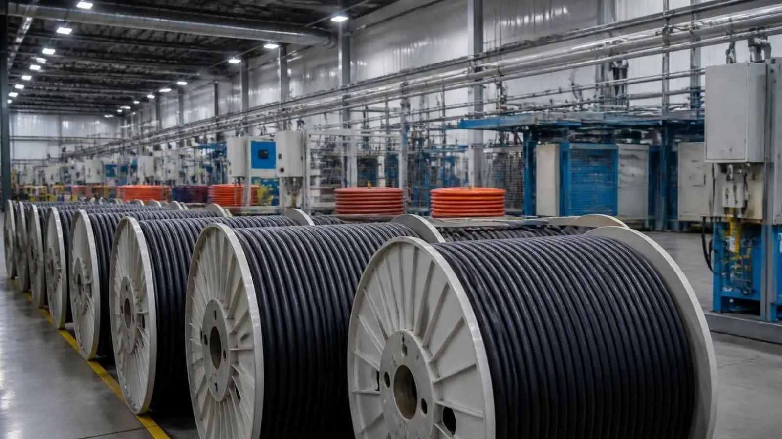 Fabricação de cabo PP em fábrica de cabos elétricos.