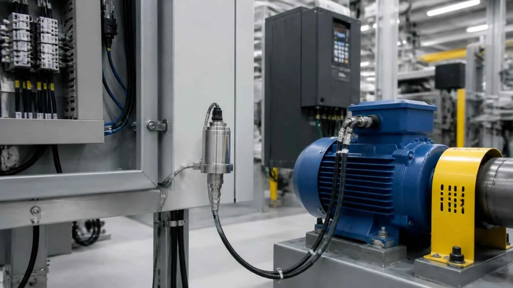 O papel do cabo blindado 2 vias na proteção contra ruídos em maquinários industriais 3 Cabo de controle blindado conectado a sensores e equipamentos de automação industrial.