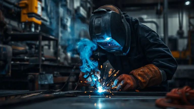 Cabo de solda extra flexível utilizado em indústria metalúrgica.