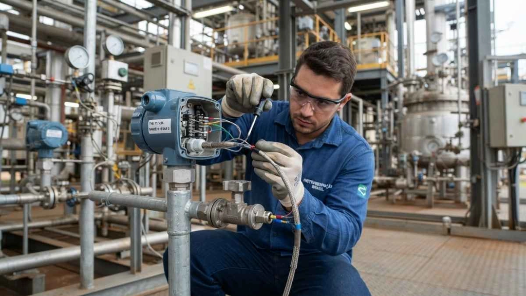 Diferenças cruciais entre cabos de instrumentação e controle na automação industrial 2 Instalação de cabo de instrumentação blindado em equipamento industrial